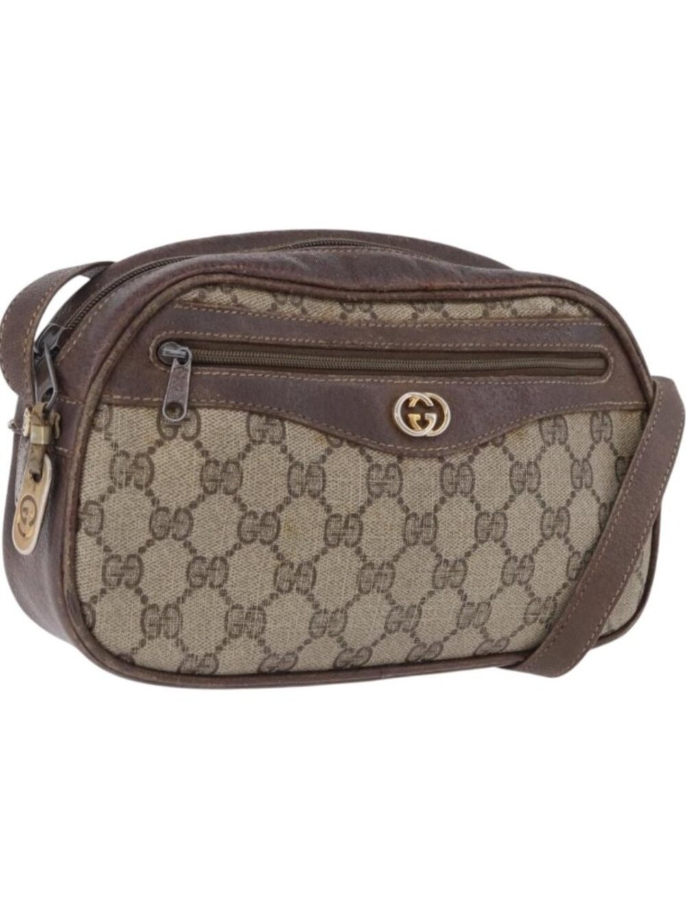 GUCCI GG Supreme Shoulder Bag PVC Beige Gold 001 067 1283
